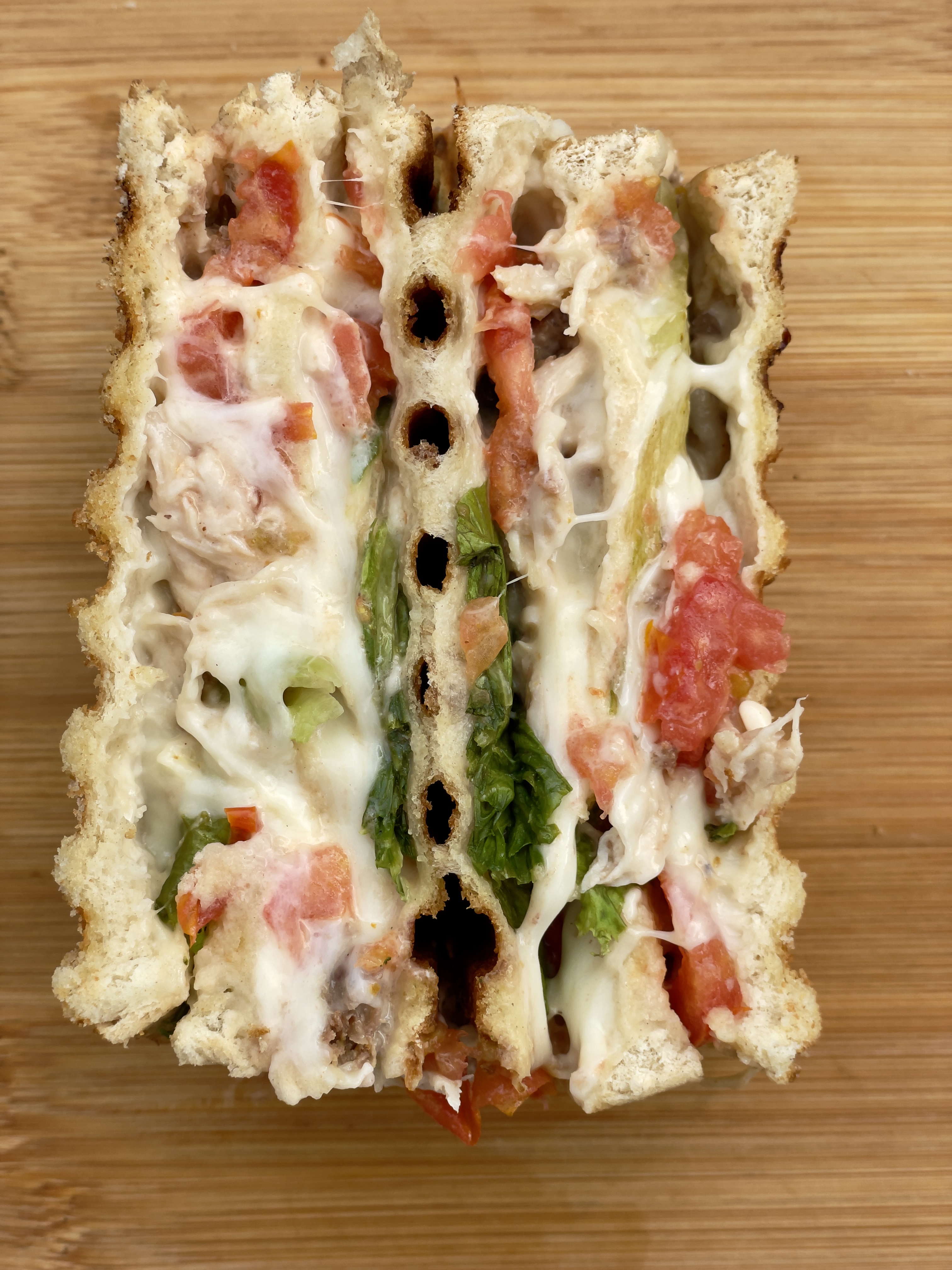 Cheesy double decker sandwich